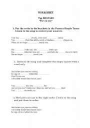 English Worksheet: The Beatles worksheet