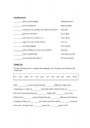 English Worksheet: question words