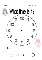 English Worksheet: What time is it?