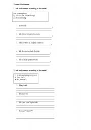 English Worksheet: present continuous