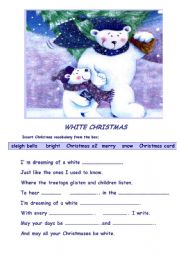 English Worksheet: White Christmas worksheet