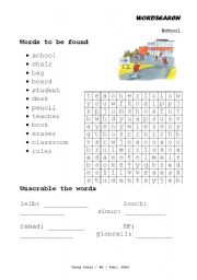 English Worksheet: Wordsearch