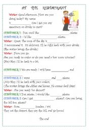 English Worksheet: ROLE PLAY ORDERING FOOD