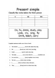 English Worksheet: present simple