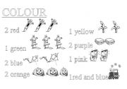 English Worksheet: colours and numbers