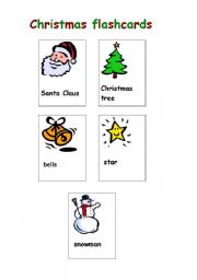 English worksheet: Christmas flash cards