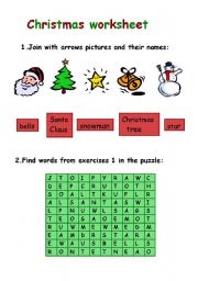 English Worksheet: Christmas easy worksheet