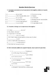 English Worksheet: Question Words