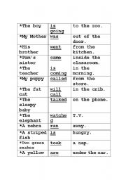 English Worksheet: Making Sentences