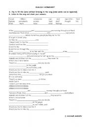 English Worksheet: The Animal Song (Savage Garden)