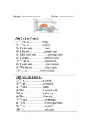 English Worksheet: verb to be