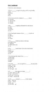 English Worksheet: First Conditional