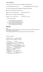 English Worksheet: a lot of