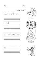 English Worksheet: writing christmas names