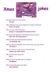 English Worksheet: More Xmas jokes