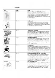 English Worksheet: TV Guide