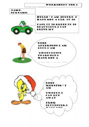 English Worksheet: speaking cartoons