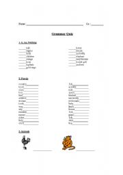 English Worksheet: grammar and vocabulary test