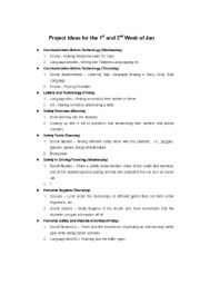 English Worksheet: Lesson Plan for a Two Week Study on Tools for Life