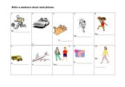 English worksheet: Practice writing a sentence