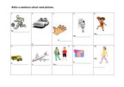 English Worksheet: Practice writing a sentence