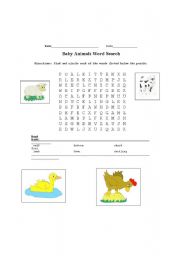 English Worksheet: Baby animals