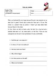 reading comprehension worksheet - Vocabulary related to House