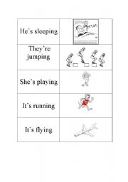 English Worksheet: present continuous flashcards