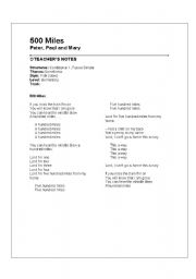 English Worksheet: 320-500 miles