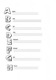 English Worksheet: Alphabet Handwriting