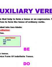 English Worksheet: AUXILIARY VERBS