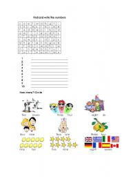 English Worksheet: Numbers 1-10