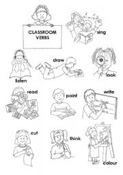 English Worksheet: classroom actions