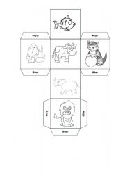 English Worksheet: Animal dice