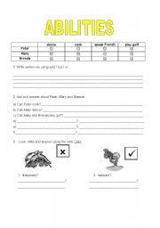 English Worksheet: Ability