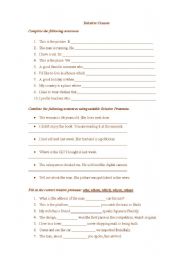 English Worksheet: relative pronouns