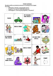 English Worksheet: Present continuous - game