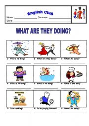 English Worksheet: Present continuous