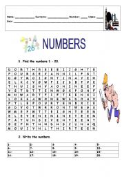 English Worksheet: Cardinal numbers