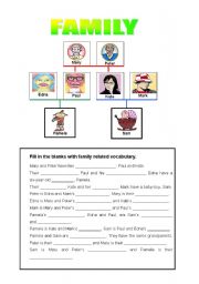 English Worksheet: Family