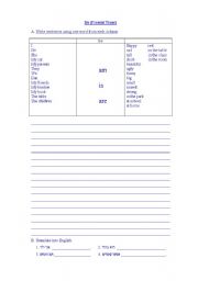 English Worksheet: building sentences - the verb to be