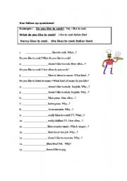 English worksheet: likes and dislikes