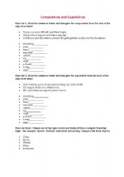 English Worksheet: comparatives and superlatives