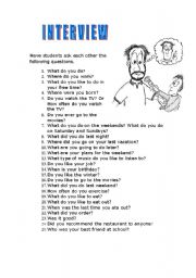 English Worksheet: interview