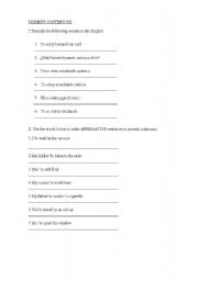 English Worksheet: worsheet present continuous