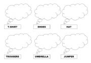 English Worksheet: CLOTHES CLOUDS