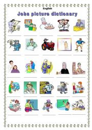 English Worksheet: Jobs picture dictionary