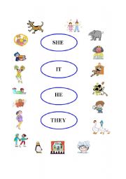 English Worksheet: 3th person pronoums