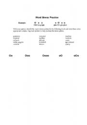 English Worksheet: Word Stress practice