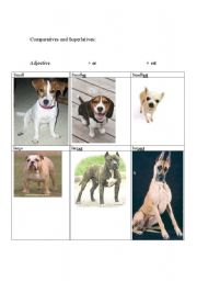 English Worksheet: Comparatives and Superlatives with dogs